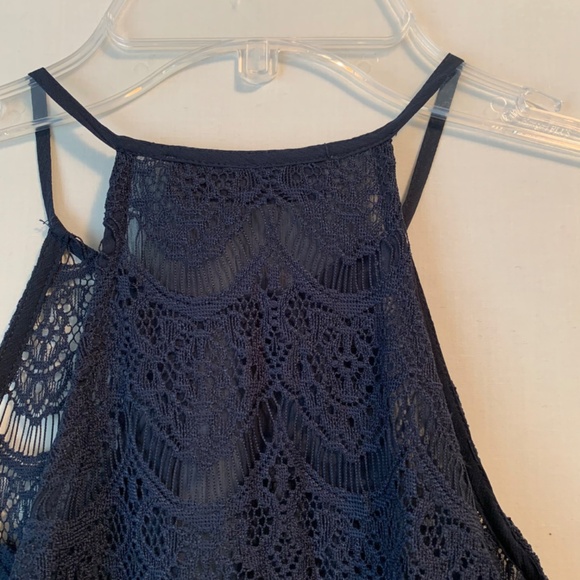 Abercrombie & Fitch Navy Blue Lace Top Size Small - Picture 13 of 15